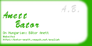 anett bator business card