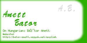 anett bator business card